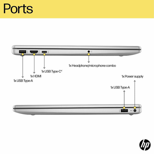 HP Laptop 15-fd0262TU | Intel Core 5-120U, 24GB DDR5 RAM, 512GB SSD, 15.6" FHD Display, Windows 11, MS Office 2024, Silver