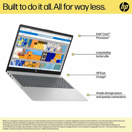 HP Laptop 15-fd0262TU | Intel Core 5-120U, 24GB DDR5 RAM, 512GB SSD, 15.6" FHD Display, Windows 11, MS Office 2024, Silver
