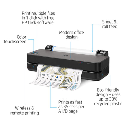 HP DesignJet T230 24-inch Large Format Wireless Plotter Printer | 5HB07A |(Mobile Printing, Compact Design, High-Speed A1 Printing)