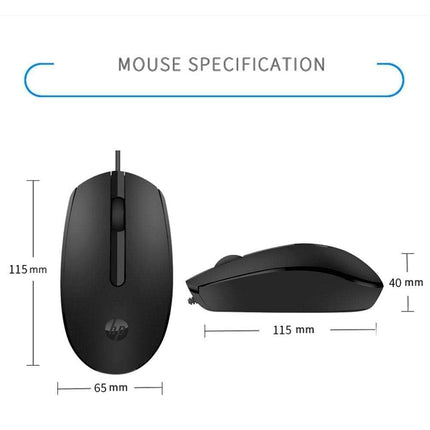 HP M10 Wired USB Mouse, 1000DPI Optical Tracking, 3 Buttons, 7YA10PA