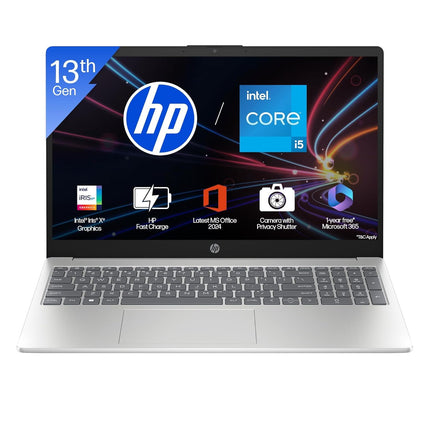 HP 15 Windows 11 Laptop, Core i5-1334U, 8GB/512GB SSD, FHD, Silver (FD0466TU)