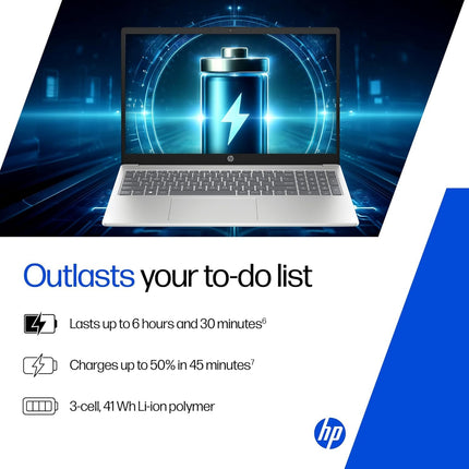 HP 15, 13th Gen Intel Core i5-13420H, 16GB RAM, 512GB SSD, 15.6" FHD, Windows 11, Silver | 1.65kg | fr0045TU