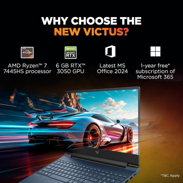 HP Victus fb3120AX Gaming Laptop | Ryzen 7 | 16GB RAM | 512GB SSD | RTX 3050 6GB | 15.6-inch 144Hz