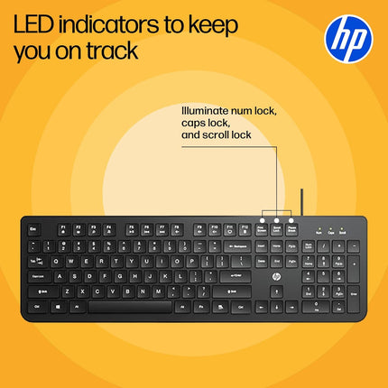 HP KM120 Wired Keyboard and Mouse Combo | USB | Ergonomic Design | AB3D0AA