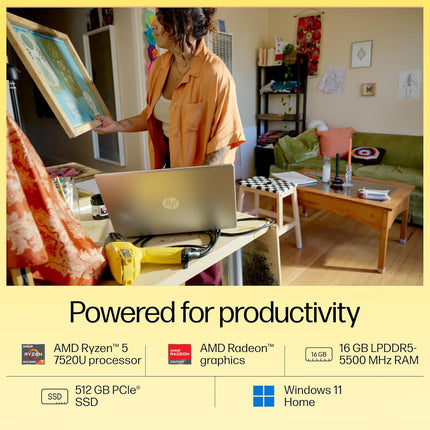 HP 15 fc0690au Laptop | Ryzen 5 7520U | 16GB RAM | 512GB SSD | 15.6-inch FHD Display