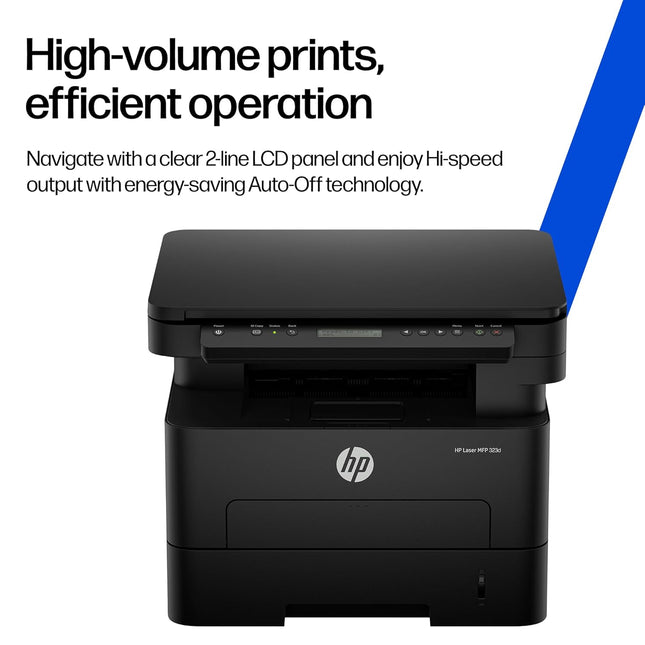 HP 323d Auto Duplex Laser Printer – Print/Scan/Copy, 30 PPM, LCD Display, USB 2.0 (A58WGA)