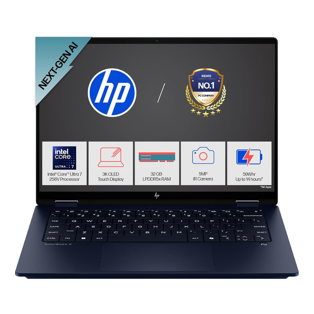 HP OmniBook X Flip fm0029TU Ultra 7 258V | 32GB | 3K OLED AI Laptop | 1TB SSD