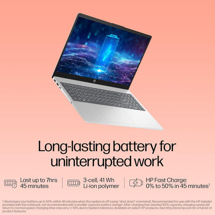 HP 15 Windows 11 Laptop, Core i5-1334U, 8GB/512GB SSD, FHD, Silver (FD0466TU)