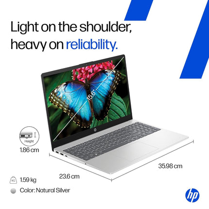 HP 15, 13th Gen Intel Core i5-13420H, 16GB RAM, 512GB SSD, 15.6" FHD, Windows 11, Silver | 1.65kg | fr0045TU