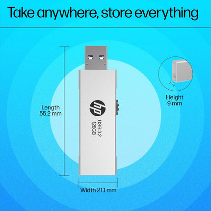HP 818w 128GB USB 3.2 Flash Drive – Durable Metal, High-Speed Storage, Portable Design (8Y6T0AA)) - Innova Retail