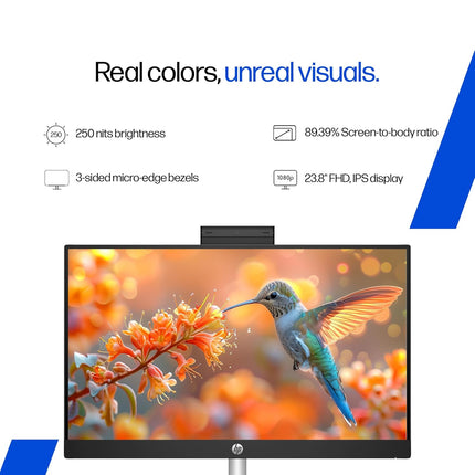 HP 24-cr0903in All-in-One Desktop | 13th Gen i3-1315U | 8GB RAM | 512GB SSD | 23.8-inch FHD Display