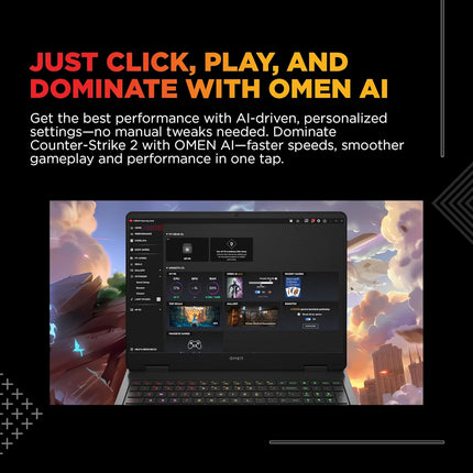 HP Omen Gaming Laptop 16-am0279TX with 14th Gen Intel Core i9, RTX 5060, 24GB DDR5, 1TB SSD, 16" 165Hz 2K Display, RGB Keyboard, Windows 11