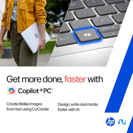 HP OmniBook 5 OLED he0014QU AI Laptop | Snapdragon X | 16GB RAM | 512GB SSD | 14-inch 2K OLED | Ultra Light