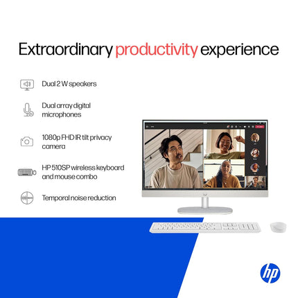 HP 27'' All-in-One PC | Intel Core i3-1315U, 8GB RAM, 512GB SSD, Windows 11 Home, FHD, 1080p Camera, MS Office 2024 | 6.42kg | cr0906in | cr0906in