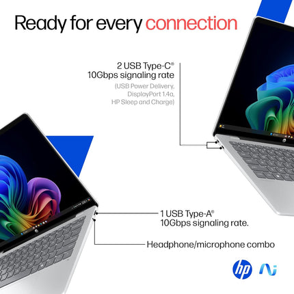 HP OmniBook 5 OLED he0014QU AI Laptop | Snapdragon X | 16GB RAM | 512GB SSD | 14-inch 2K OLED | Ultra Light