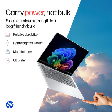 HP OmniBook 5 OLED he0014QU AI Laptop | Snapdragon X | 16GB RAM | 512GB SSD | 14-inch 2K OLED | Ultra Light