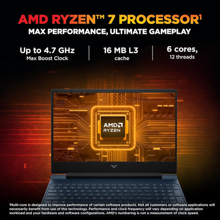 HP Victus fb3120AX Gaming Laptop | Ryzen 7 | 16GB RAM | 512GB SSD | RTX 3050 6GB | 15.6-inch 144Hz