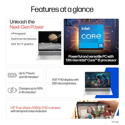 HP 15 Core i5-1334U Laptop, 16GB/512GB, FHD, Backlit KB, FP (hr0008TU)