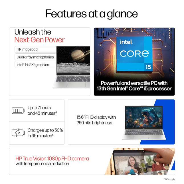 HP 15 Core i5-1334U Laptop, 16GB/512GB, FHD, Backlit KB, FP (hr0008TU)