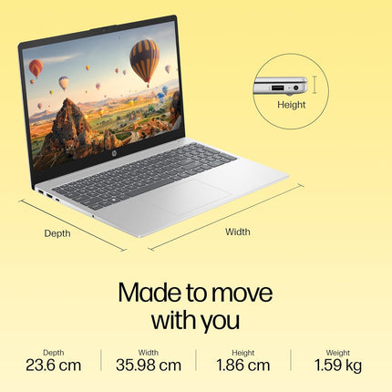 HP 15 Ryzen 5 7430U Laptop, 16GB/512GB, FHD, Backlit KB (fc0389AU)