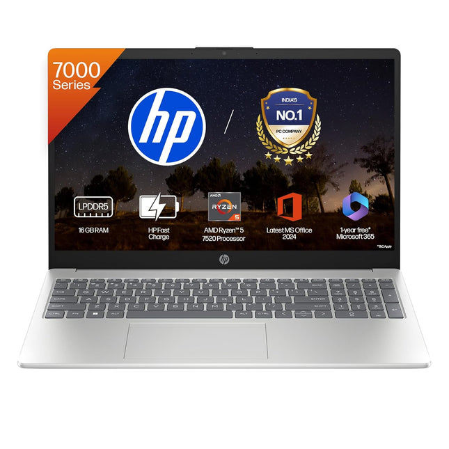 HP 15 fc0690au Laptop | Ryzen 5 7520U | 16GB RAM | 512GB SSD | 15.6-inch FHD Display