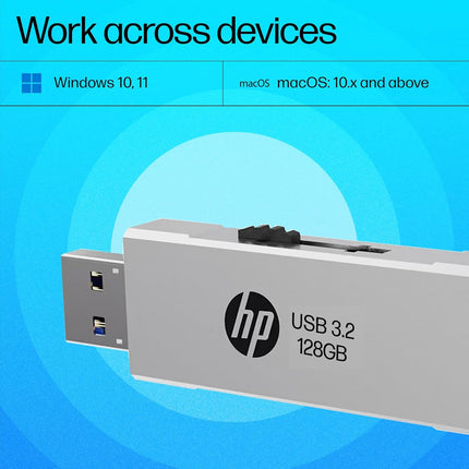 HP 818w 128GB USB 3.2 Flash Drive – Durable Metal, High-Speed Storage, Portable Design (8Y6T0AA)) - Innova Retail