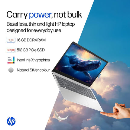 HP 15, 13th Gen Intel Core i5-13420H, 16GB RAM, 512GB SSD, 15.6" FHD, Windows 11, Silver | 1.65kg | fr0045TU
