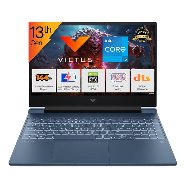 HP Victus Gaming Laptop fa2190TX, Intel Core i5-13420H, RTX 3050 4GB, 16GB RAM, 512GB SSD, 15.6" FHD 144Hz, Windows 11, Office 2024