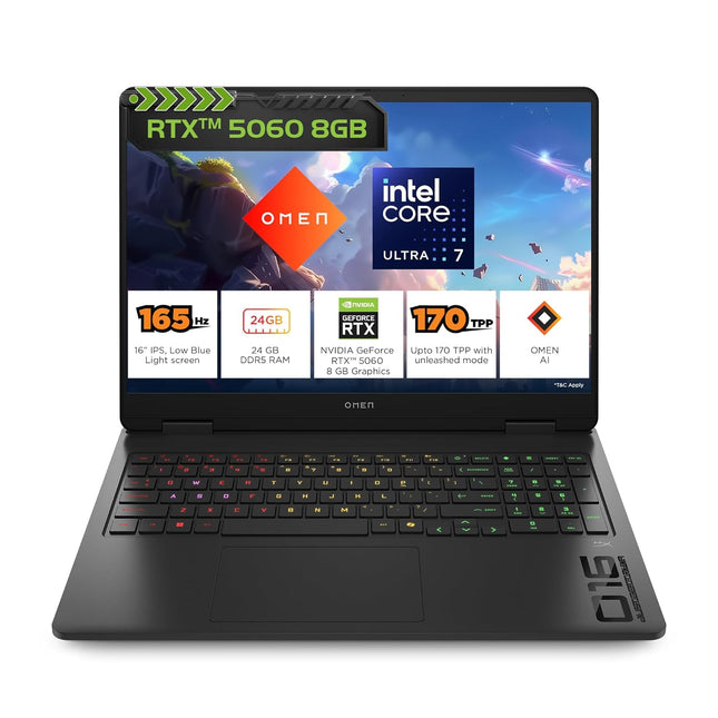 HP OMEN 16 Gaming Laptop Ultra 7 255H | RTX 5060 8GB | 24GB DDR5 | 2K 165Hz | am0238TX