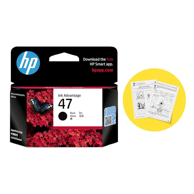 HP 47 Black Original Ink Cartridge, 1300 Pages – 6ZD21AA