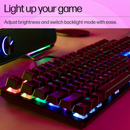 HP GK320 RGB Mechanical Gaming Keyboard, Wired, Full-Size, 4 Indicators - Innova Retail