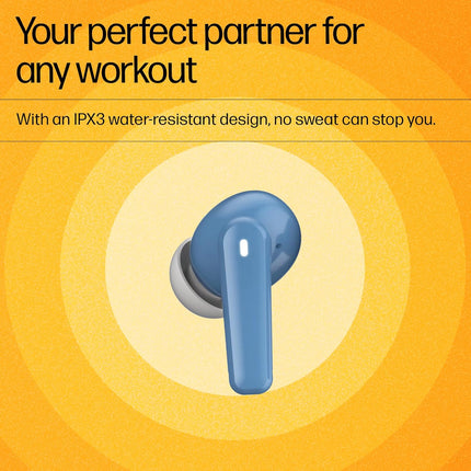 HP H150 True Wireless Earbuds – Bluetooth 5.3, ANC, 7H Playtime, IPX3, Blue (99Y15AA)