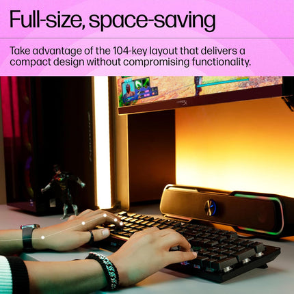 HP GK320 RGB Mechanical Gaming Keyboard, Wired, Full-Size, 4 Indicators - Innova Retail