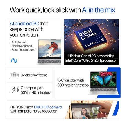 HP 15 fd1254TU Laptop | Core Ultra 5 125H | 16GB DDR5 | 512GB SSD | 15.6-inch FHD IPS Display