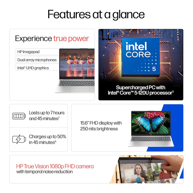 HP 15 fd0667TU Laptop | Intel Core 5-120U | 16GB RAM | 1TB SSD | 15.6-inch FHD Display