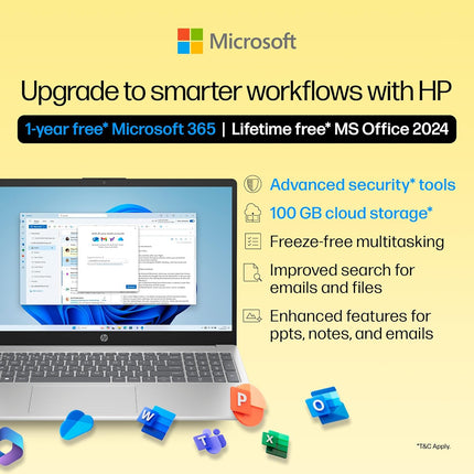 HP 15 Ryzen 5 7430U Laptop, 16GB/512GB, FHD, Backlit KB (fc0389AU)