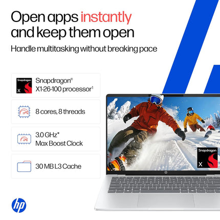 HP OmniBook 5 OLED he0014QU AI Laptop | Snapdragon X | 16GB RAM | 512GB SSD | 14-inch 2K OLED | Ultra Light