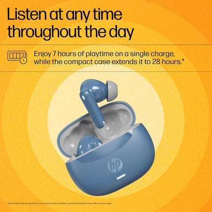 HP H150 True Wireless Earbuds – Bluetooth 5.3, ANC, 7H Playtime, IPX3, Blue (99Y15AA)