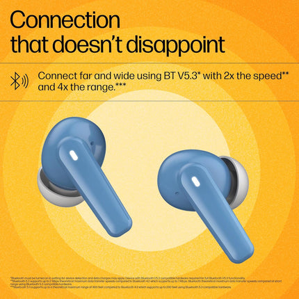 HP H150 True Wireless Earbuds – Bluetooth 5.3, ANC, 7H Playtime, IPX3, Blue (99Y15AA)