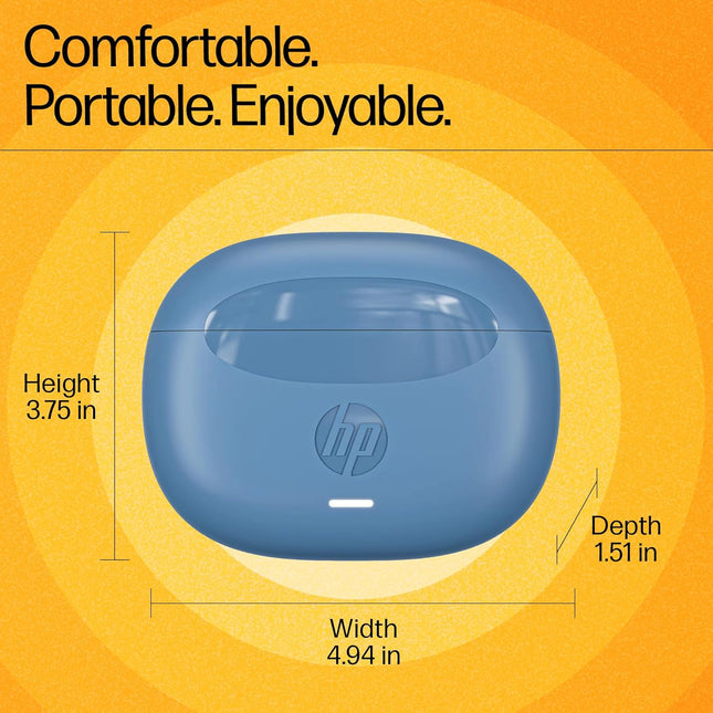 HP H150 True Wireless Earbuds – Bluetooth 5.3, ANC, 7H Playtime, IPX3, Blue (99Y15AA)
