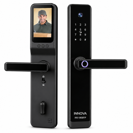 Innova INV-908FP Intelligent Smart Door Lock | Face Recognition, Fingerprint, App Control, PIN, RFID Card & Mechanical Key Access