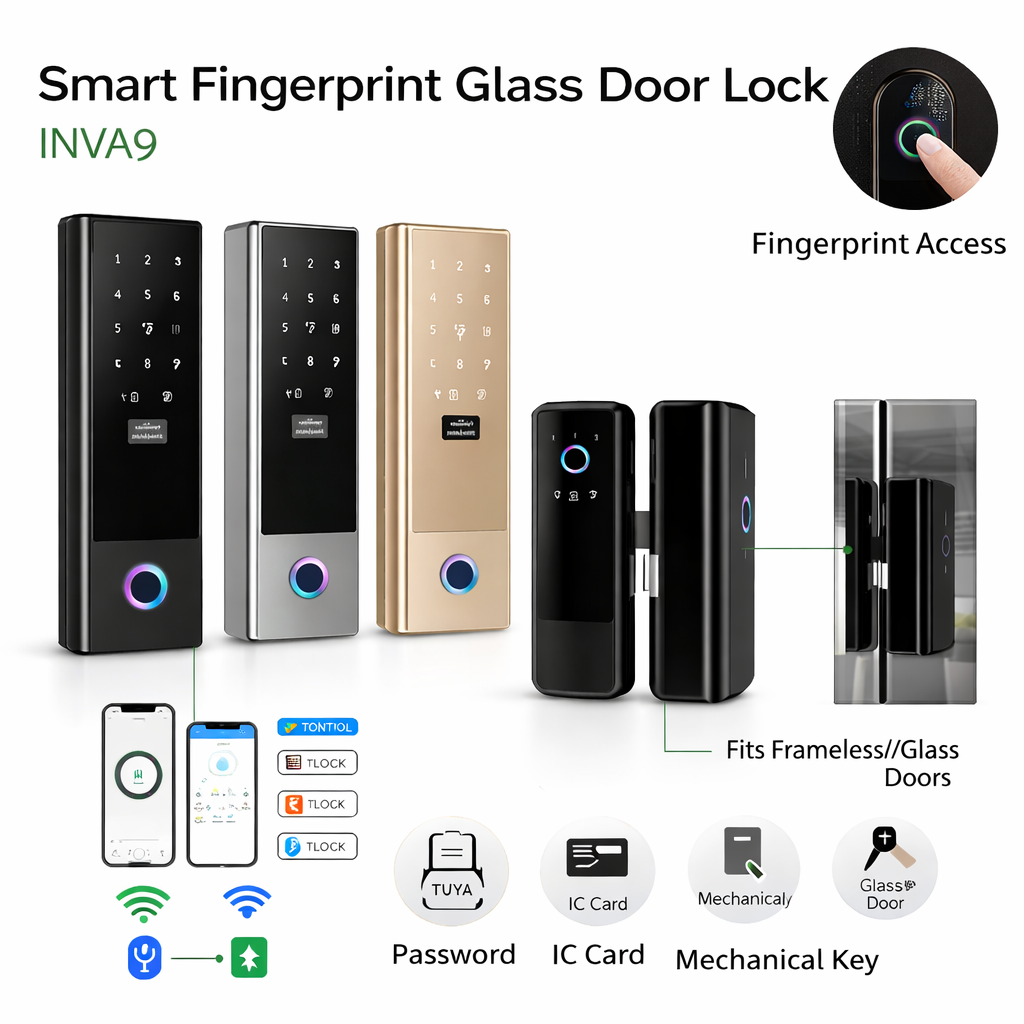 Innova Window Lock Innova Smart Fingerprint Glass Door Lock INVA9 with App Control, WiFi ...