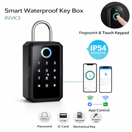 Smart Waterproof Key Box with Touch Keypad and App Control – INVK3