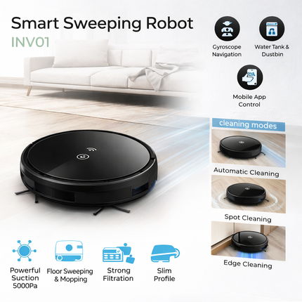Smart Sweeping Robot with App Control – INV01
