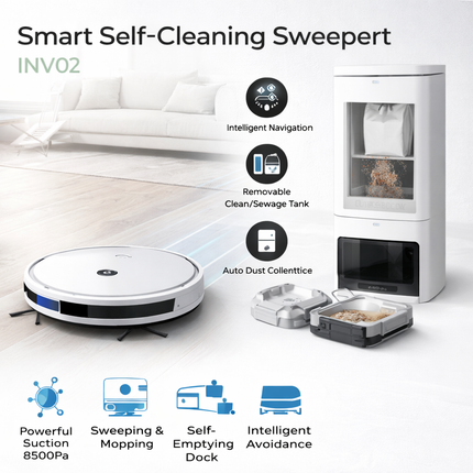 Smart Self-Cleaning Sweepert with Dock Station – INV02