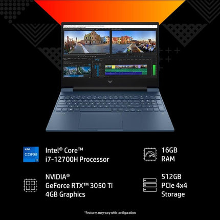 HP Victus 15-FA2192TX Gaming Laptop | Intel Core i5-13420H, 16GB RAM, 512GB SSD, 4GB NVIDIA GeForce RTX 3050, 15.6" FHD, Windows 11, Performance Blue
