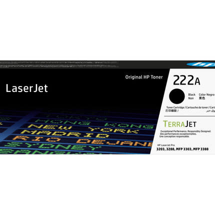 HP 222A Black Original LaserJet Toner Cartridge | 1300 Pages | W2220A
