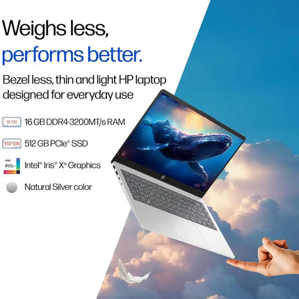 HP 14-ep0159TU | Intel Core i7-1355U, 16GB RAM, 512GB SSD, 14" FHD Display, Windows 11, Natural Silver
