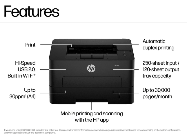 HP Laser 303dw Printer | Monochrome Laser | 30 ppm | WiFi | Duplex | Business Printer | A58WFA