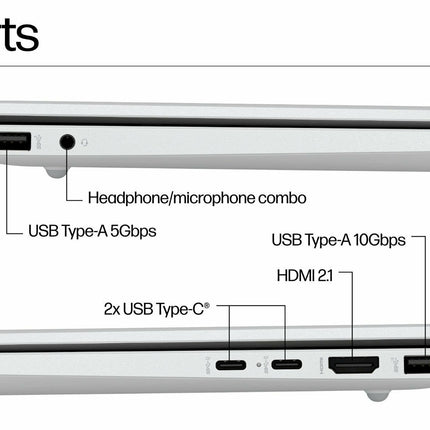 HP OmniBook 5 Next Gen AI 16-ag1037AU - 16" Display, AMD Ryzen™ AI 5 Processor, 16GB RAM, 512GB SSD, Windows 11 Home, Silver